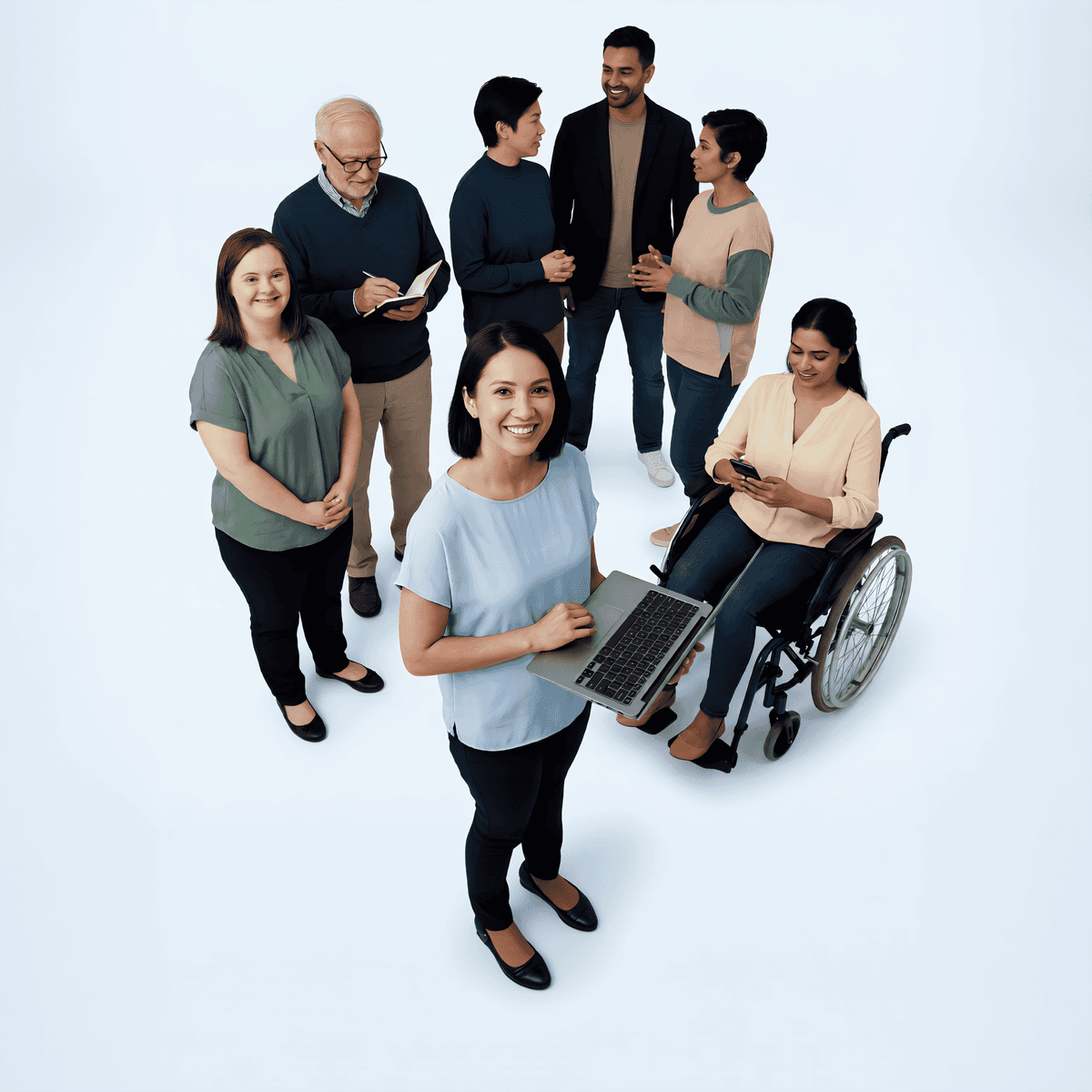 Diverse group of people representing web accessibility